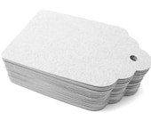 Light Gray Cardstock Paper Hang Tags - Set of 100 MEDIUM SIZE 3 x 1.75 - Favor Tag - Wedding - Gift Tag - Shower - Price Tag