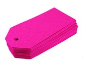 50 Hot Pink Classic Style Paper Cardstock Tags 3.5" x 1.5"  - Favor Tag - Wedding - Gift Tag - Shower - Price Tag