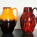 German Pottery Vase Scheurich Lava Glaze Red Black 1960s