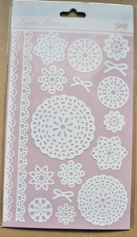 3 sets LACE DOILY White STICKERS