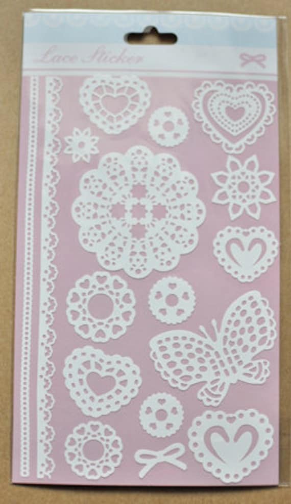 3 sets LACE DOILY White STICKERS