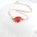 Orange Quartz Gold Necklace