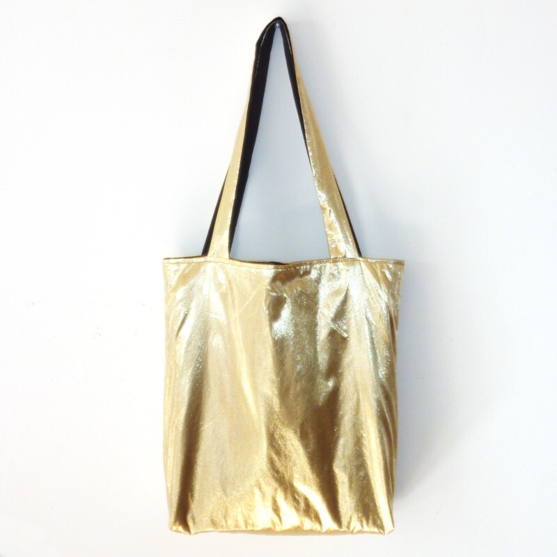 gold tote bag