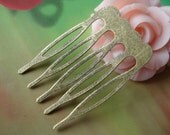 10 pcs 40x25mm Antique Bronze Vintage Brass Filigree 5 Teeth Barrette Hair Combs Bands Clips Bobby Pin Hairpins g41010
