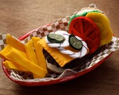 Felt Play Food - Cheeseburger and Fries