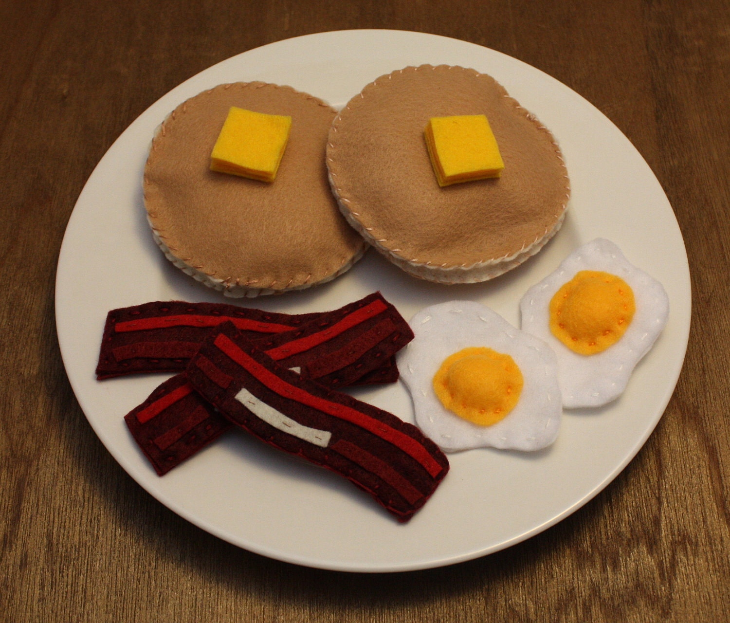 Felt Play Food - Pancakes, Bacon and Eggs