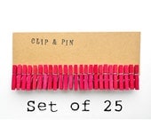 Mini Clothespins - Flamingo / Pink - Set of 25 - Small