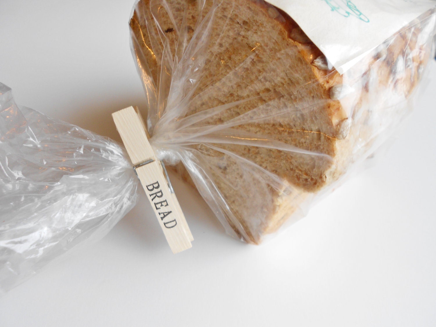 Customizeable Pantry Food Clips - Set of 5 Large Clothespins - Hand Stamped