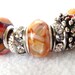 Spring Shades of Orange, Mustard and Red European Beaded Cuff Bracelet