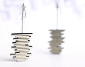 Black geometric earrings - line stripes jewelry
