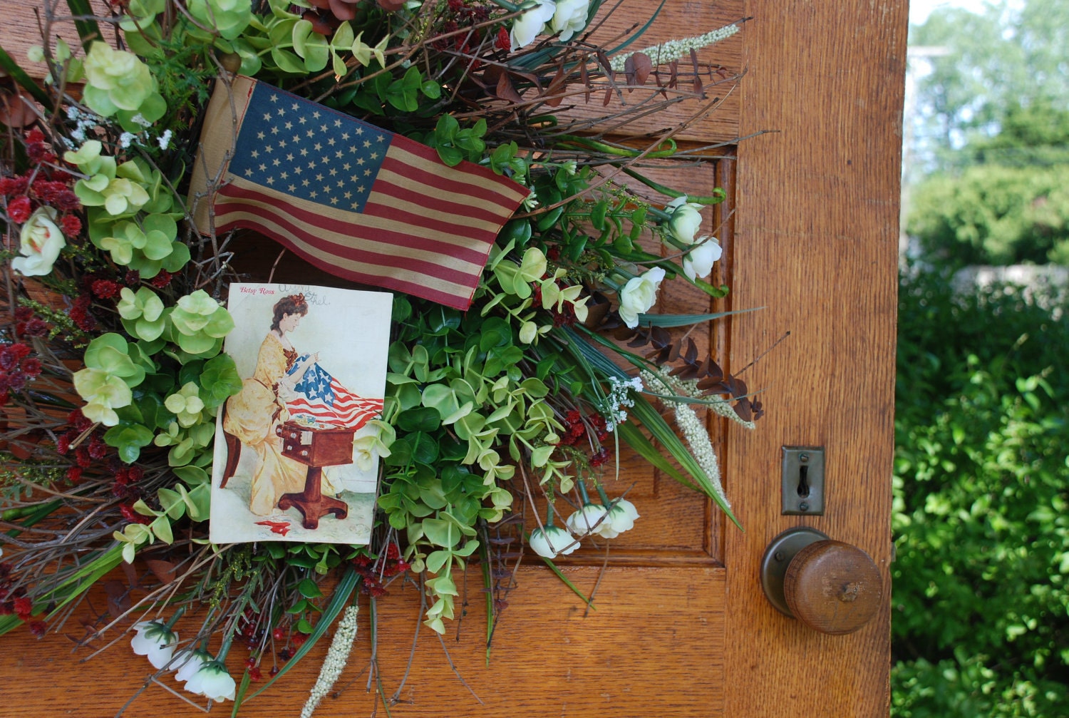 Betsy Ross Flag Wreath, Fourth of July Wreath, Summer Wreath,Red-White-and-Blue Wreath, Patriotic Wreath, Memorial Day Wreath