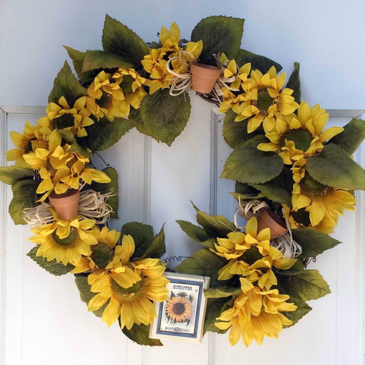Sunflower Wreath Spring Decor Wreath Front Door by JPotterBlooms