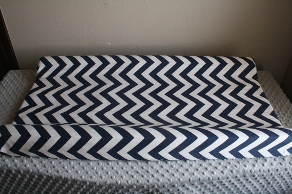 Navy Chevron Contour Changing Pad Cover