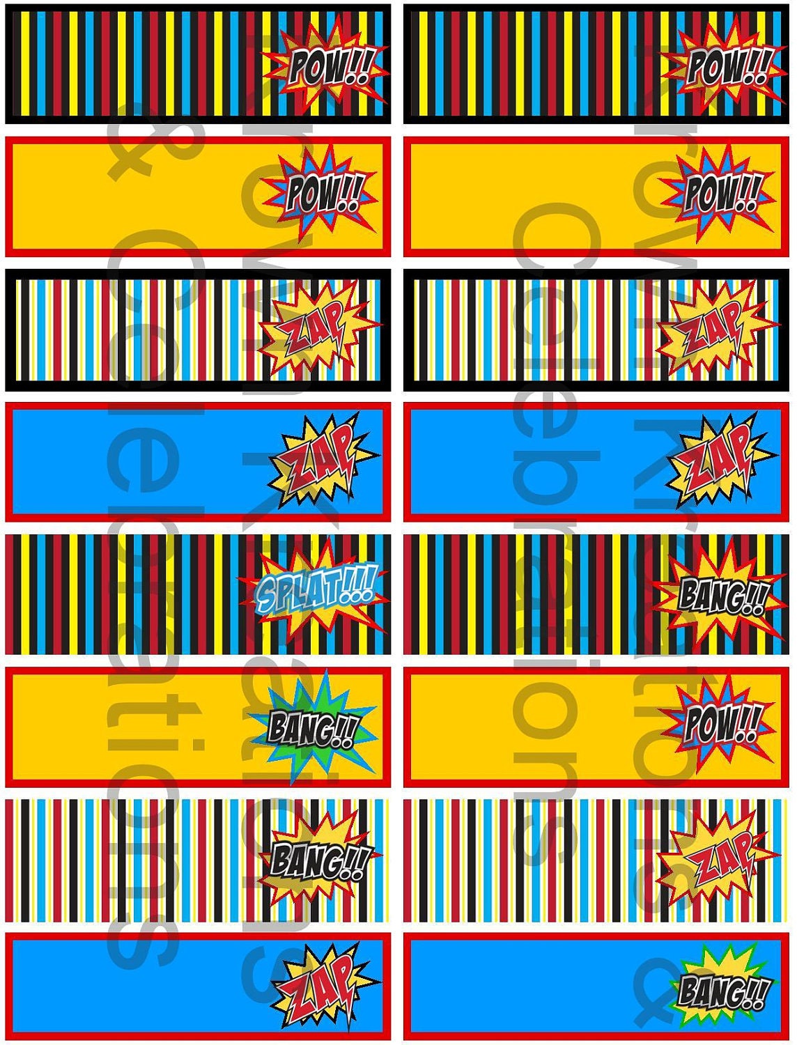 SUPER Hero Party Printables - STRAW FLAGS - Superheroes Party for Spiderman, Batman and Superman - Instant Download Il_570xn