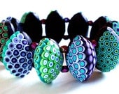 Polymer Clay Bracelet: Green to Violet Bracelet