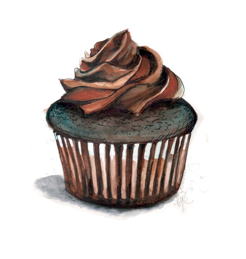 Chocolate Cupcake Illustration