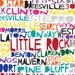 21x18 ARKANSAS Digital Illustration Print of Arkansas State with Cities Listed