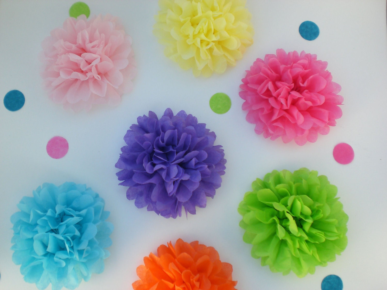 Birthday Party Decorations..40 Medium Tissue Paper Flowers (ANY COLORS)