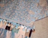 Aqua & Gold Floral Throw Blanket