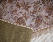 Taupe, Sage & Gold Florals On A Soft Cream Palette Throw Blanket