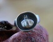 Sterling Silver Pomegranate Signet Ring--Love, Fertility, Seasons