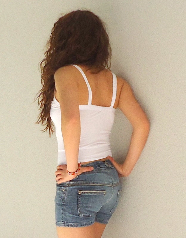White Tshirt Halter Size XS Summer Fashion.