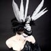 Black and White Feather, Crystal headpiece.