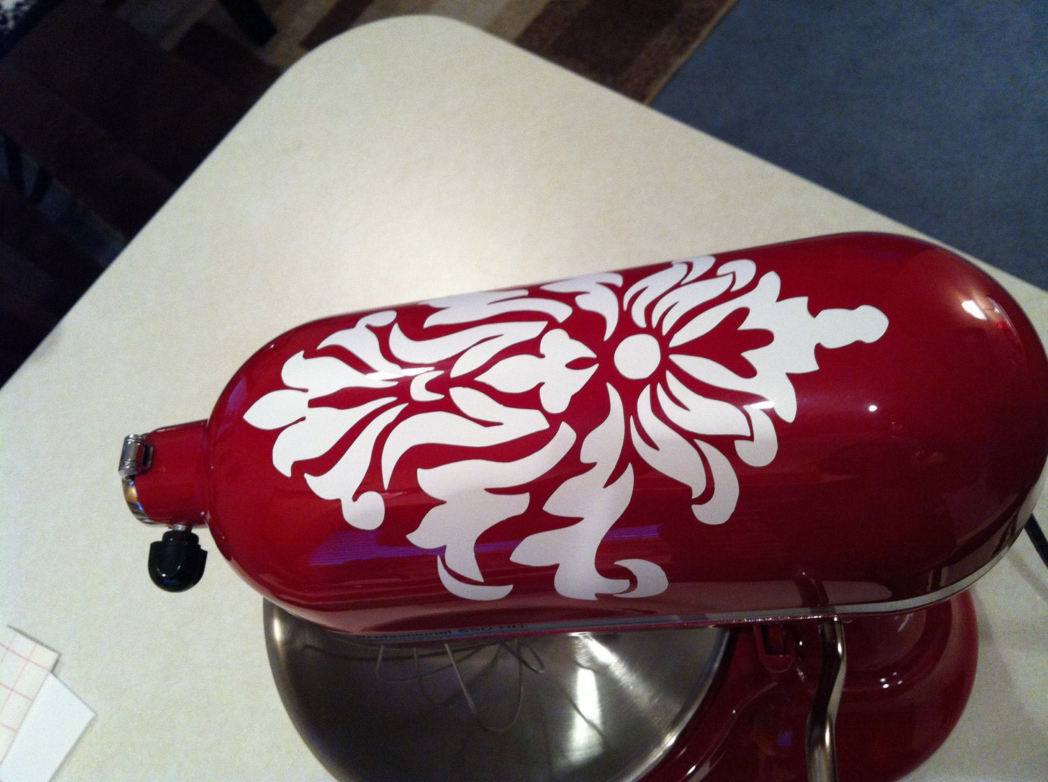 Vinyl Damask Decals for KitchenAid Mixer- FREE SHIPPING
