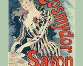 Vintage French Victorian Lady Bath Soap Digital Reproduction Print - 8 x 10