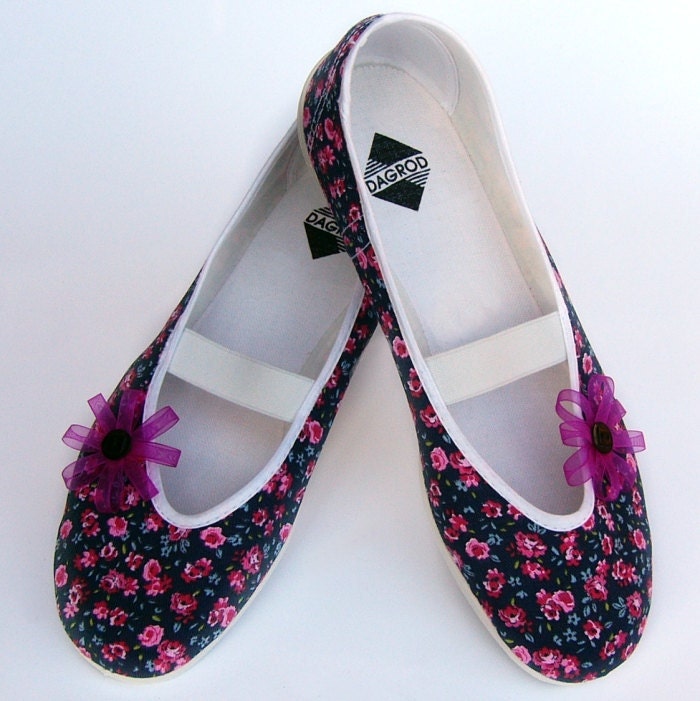 flowery / ballet flats shoes autumn wedding woman poletsy fashion gift romantic elegant girl teen comfortable flower pink violet bride bloom