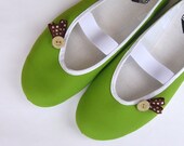 brown fly / ballet flats shoes bronze green vert autumn winter fall november trends mary woman bride poletsy fashion gift ccteam