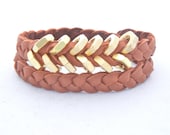 JEWELRY Collection: Brown Hex Nut Double Wrap Bracelet
