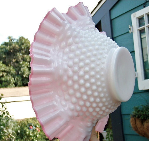 Lovely 3 piece Fenton Hobnail Milk Glass Set