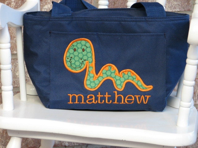 Personalized Applique Lunch Tote- SNAKE