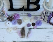 Purple Shabby Chic Headband Kit  -DIY Headbands,  Baby Shower or Birthday Party (10 Count) MORE counts at www.lb-boutique.com