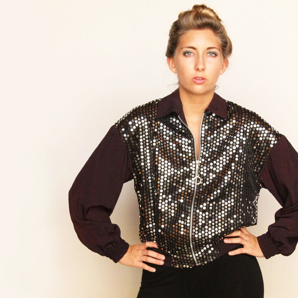 SALE ... sequin 80s vintage 1980s sequin jacket