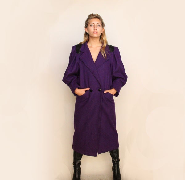 SALE .. 1980s power coat in royal purple