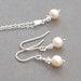 Wedding Pearl Jewelry Set Ivory Pearl Necklace and Silver Earrings Bridal Jewellery Suite Bridesmaid Gifts Swarovski Crystal