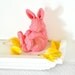 Pink Glitter Easter Bunny Rabbit for Baby Shower Table Settings, Girl Nursery Decor, Spring Birthday Parties or Home Decorations