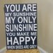 Navy blue and white nursery sign...You are my sunshine...U CHOOSE the Colors to Match babys DECoR:)