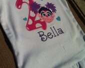 1st Birthday Shirt for Girls (Abby Cadabby Inspired) Puffy Sleeve with Ruffle Hem