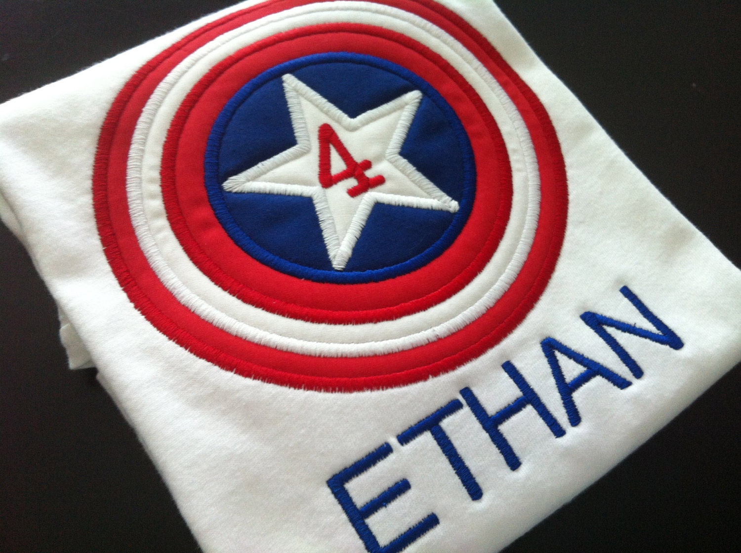 Hero Applique  - Captain America Birthday Shirt