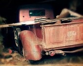 Old Truck Photo Print, Ford Pickup Red Truck in Barn, Fine Art Photograph, the Manly Series, 8x10" "Old Truck in the Barn"