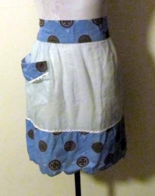 Very Cute Blue & White RICK RAC Half Apron