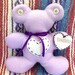 Lavender Fleece Bear , Charity item, Haiti, Orphanage , Teddy Bear,  Photo Prop,  Ready to Ship