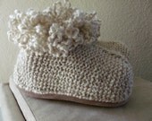 Fuzzy Boot Slippers, Beige