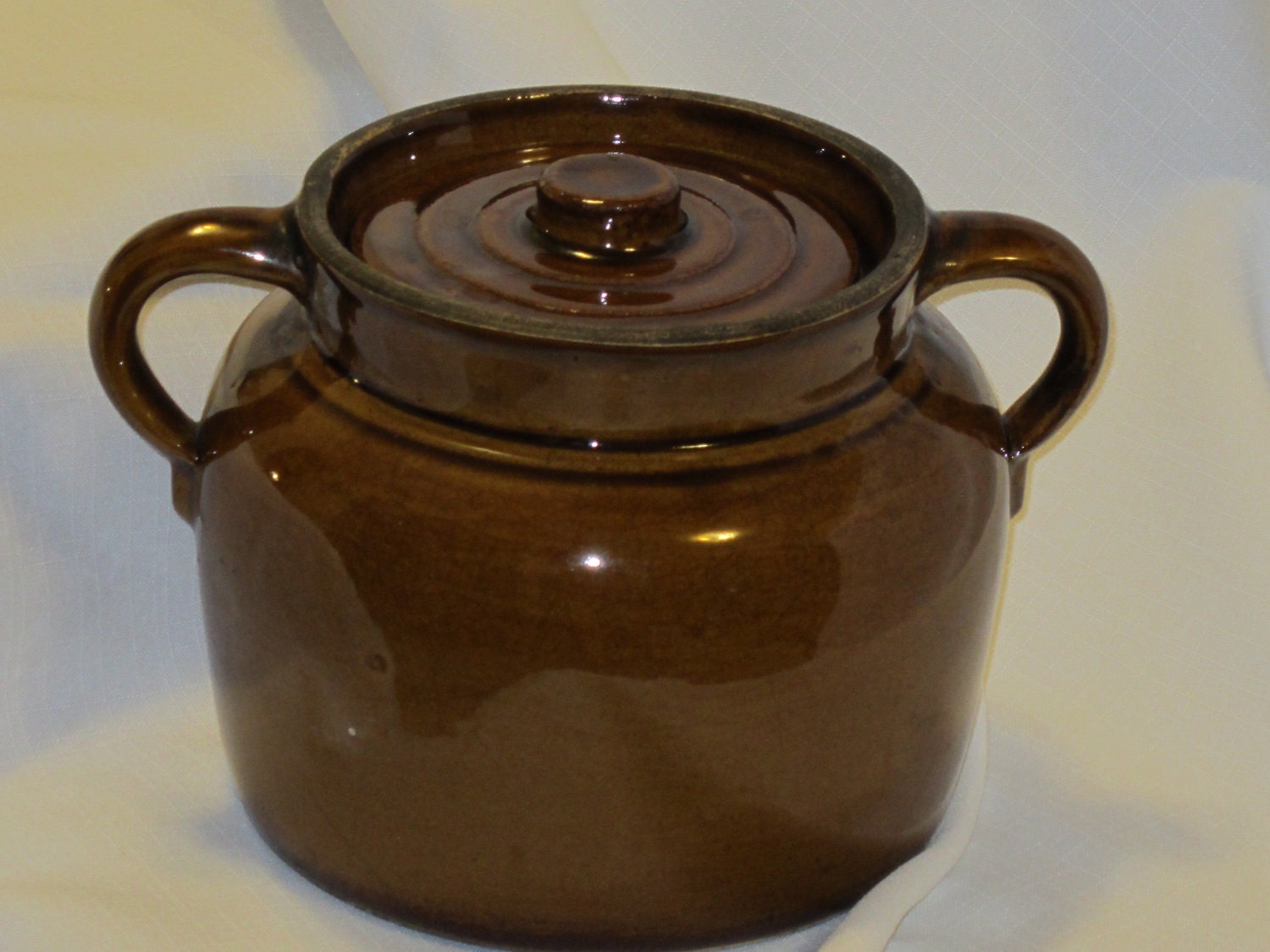 Bean Pot Red Ware a.k.a. Redware  Folk Art - One Quart