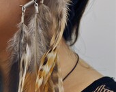 Grizzly Feather Cross Chain Ear Cuff