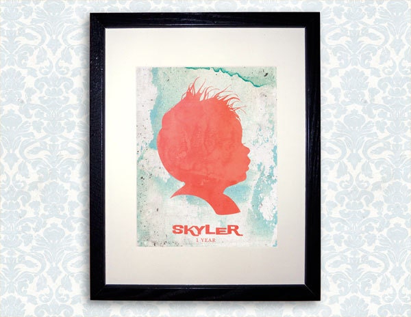 Unique Custom Silhouette Portrait - Nautical Watercolor Series 01