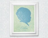 Unique Custom Silhouette Portrait - Pastel Vintage 2